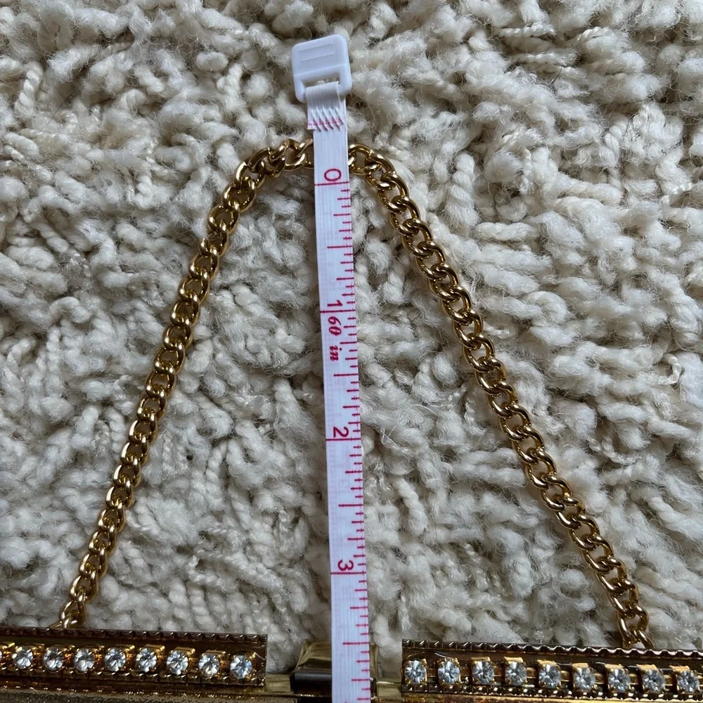 Vintage gold clutch, optional short chain handle - Picture 9 of 11